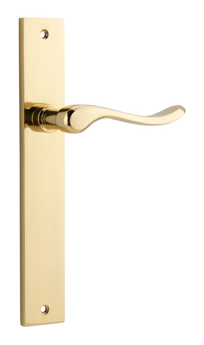 10420 - Stirling Lever - Rectangular Backplate - Polished Brass - Passage