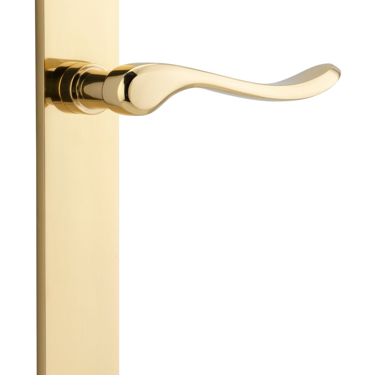 10420 - Stirling Lever - Rectangular Backplate - Polished Brass - Passage