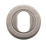 20067 - Oval Escutcheon -  Round - Distressed Nickel
