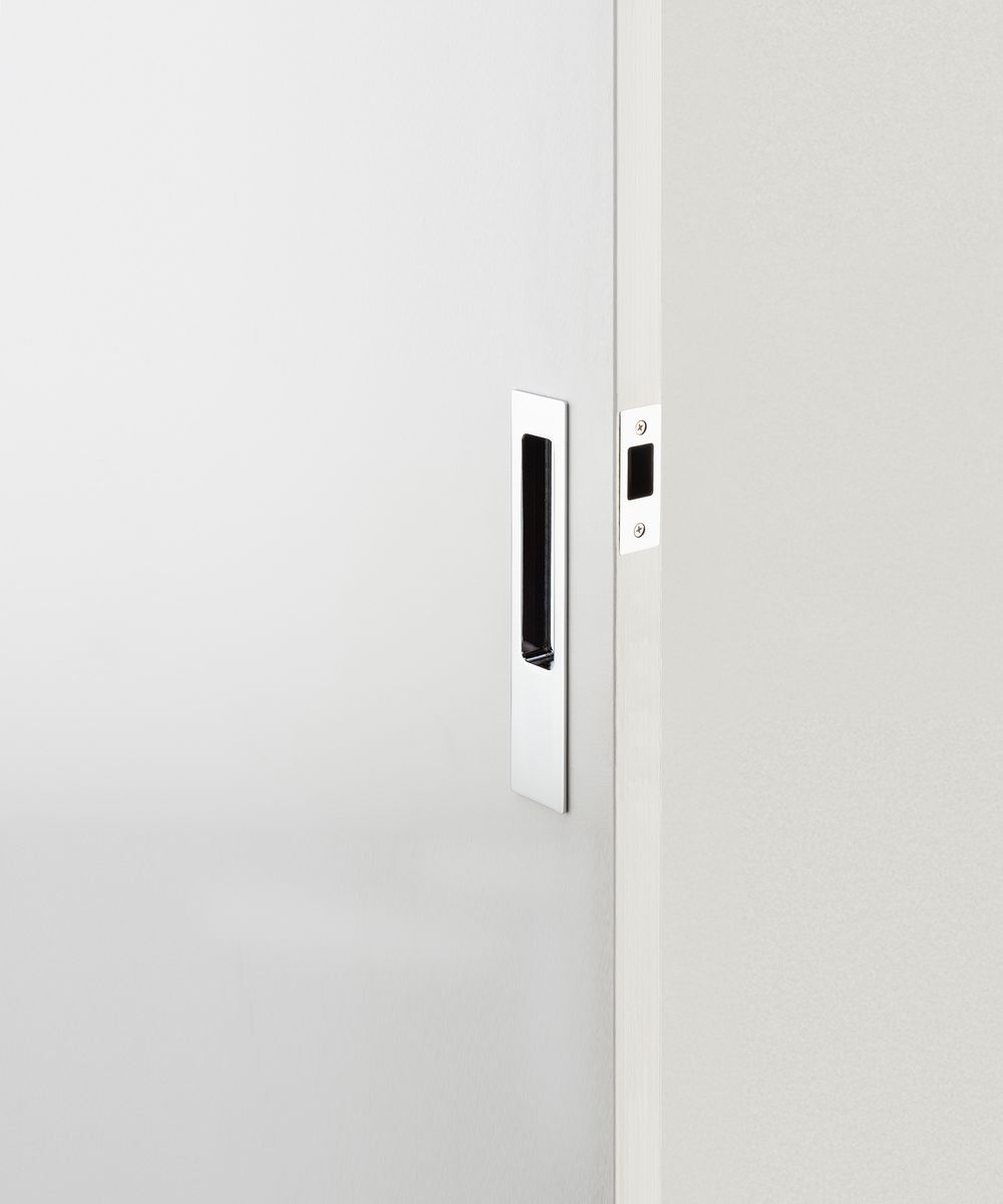 21414 - Rectangular Sliding Door Pull Passage Kit - Polished Chrome - Passage