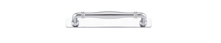 21074B - Sarlat Cabinet Pull with Backplate - CTC160mm - Polished Chrome
