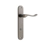 13924P85 - Stirling Lever - Oval Backplate - Distressed Nickel - Privacy