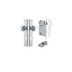 11824KENTR60KK - Guildford Knob - Rectangular Backplate Entrance Kit with High Security Lock - Polished Chrome - Entrance