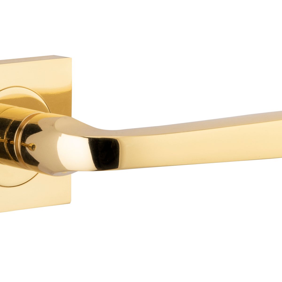 0390KIBPRIV60 - Annecy Lever - Square Rose (Inbuilt Privacy) - Polished Brass - Privacy