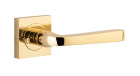 0390KIBPRIV60 - Annecy Lever - Square Rose (Inbuilt Privacy) - Polished Brass - Privacy