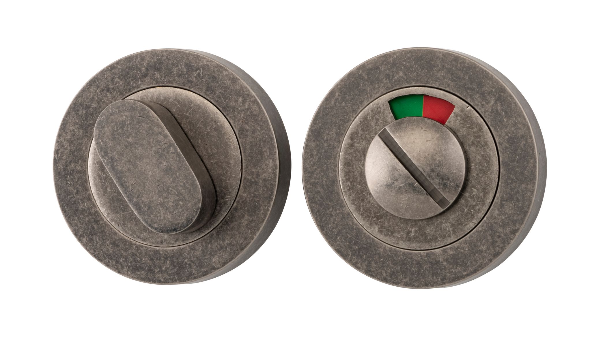 20077 - Privacy Turn With Indicator - Round - Distressed Nickel