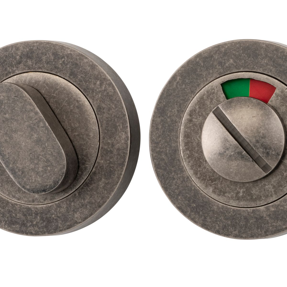 20077 - Privacy Turn With Indicator - Round - Distressed Nickel