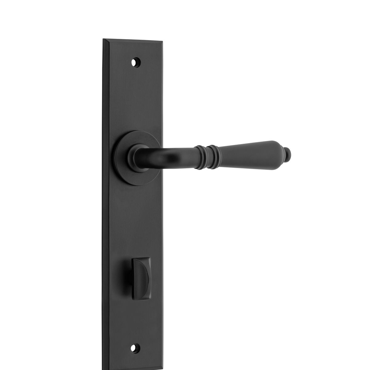 12780P85 - Sarlat Lever - Chamfered Backplate - Matt Black - Privacy