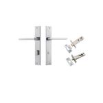 12202KPRIV60 - Baltimore Lever - Rectangular Backplate Privacy Kit with Privacy Turn - Brushed Chrome - Privacy