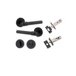 20623KPRIV60 - Helsinki Lever - Round Rose Privacy Kit with Separate Privacy Turn - Matt Black - Privacy