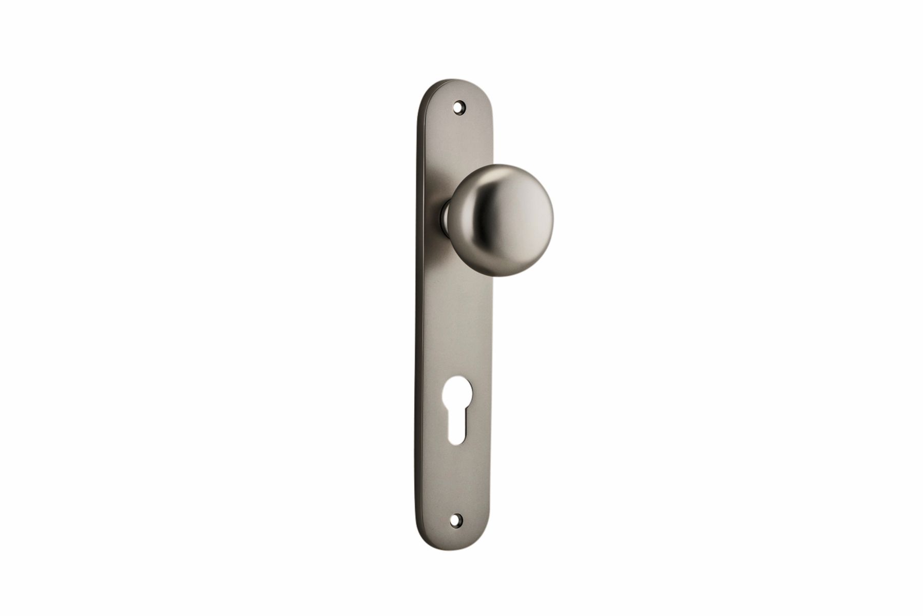 14834E85 - Cambridge Knob - Oval Backplate - Satin Nickel - Entrance