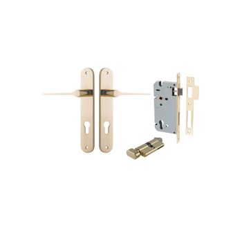 Como Lever - Oval Backplate Entrance Kit with High Security Lock