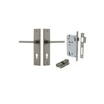 16782KENTR60KK - Baltimore Lever - Chamfered Backplate Entrance Kit with High Security Lock - Graphite PVD - Entrance
