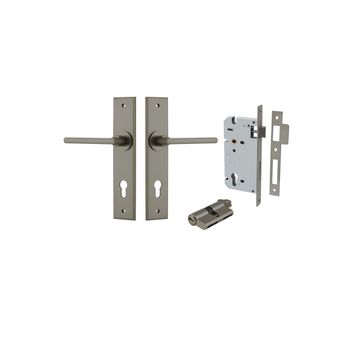 Baltimore Lever - Chamfered Backplate Entrance Kit with High Security Lock