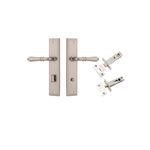 14736KPRIV60 - Sarlat Lever - Stepped Backplate Privacy Kit - Satin Nickel - Privacy