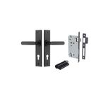 12784KENTR60KK - Bronte Lever - Chamfered Backplate Entrance Kit with High Security Lock - Matt Black - Entrance