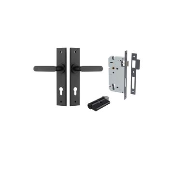 Bronte Lever - Chamfered Backplate Entrance Kit with High Security Lock