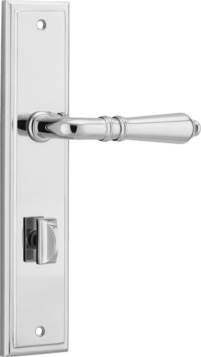 11736P85 - Sarlat Lever - Stepped Backplate - Polished Chrome - Privacy