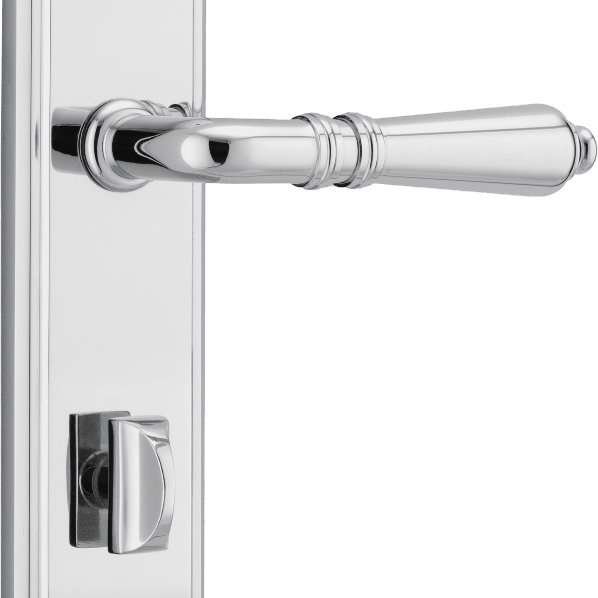11736P85 - Sarlat Lever - Stepped Backplate - Polished Chrome - Privacy