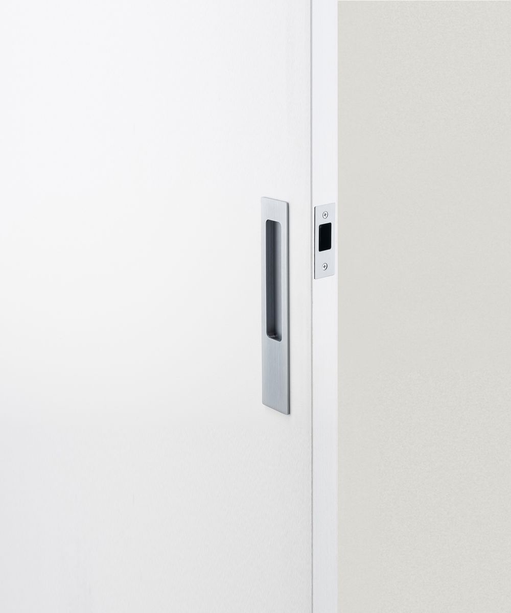 21415 - Rectangular Sliding Door Pull Passage Kit - Brushed Chrome - Passage