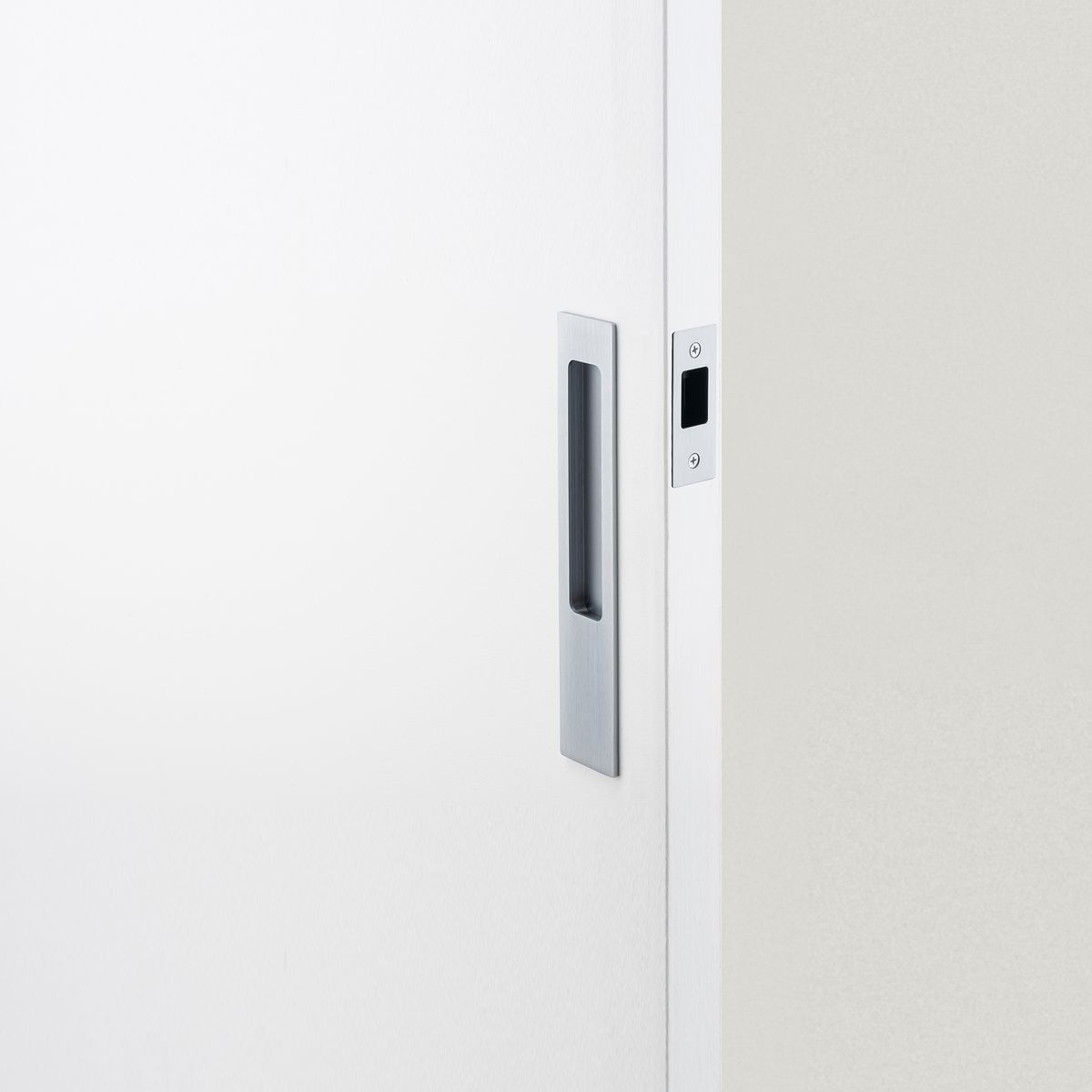 21415 - Rectangular Sliding Door Pull Passage Kit - Brushed Chrome - Passage