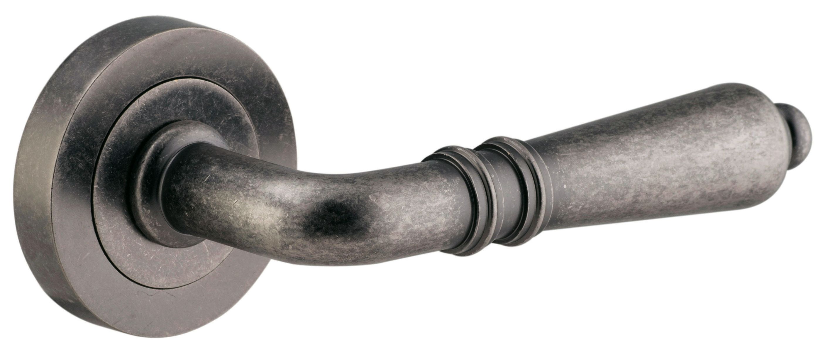 9207 - Sarlat Lever - Round Rose - Distressed Nickel - Passage