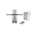 14718KENTR60KK - Verona Lever - Shouldered Backplate Entrance Kit with High Security Lock - Satin Nickel - Entrance