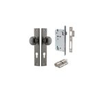13820KENTR60KK - Paddington Knob - Rectangular Backplate Entrance Kit with High Security Lock - Distressed Nickel - Entrance