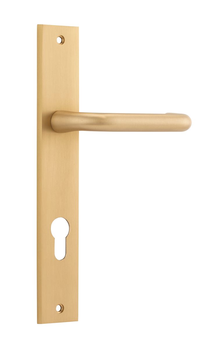 15344E85 - Oslo Lever - Rectangular Backplate - Brushed Brass - Entrance