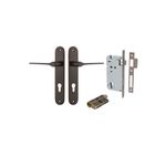 10770KENTR60KK - Como Lever - Oval Backplate Entrance Kit with High Security Lock - Signature Brass - Entrance