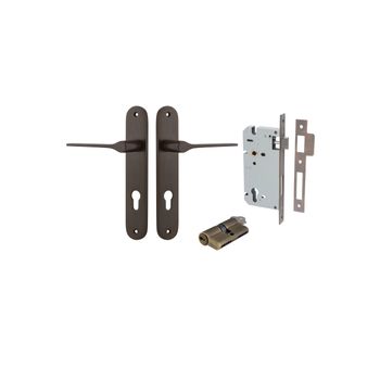 Como Lever - Oval Backplate Entrance Kit with High Security Lock