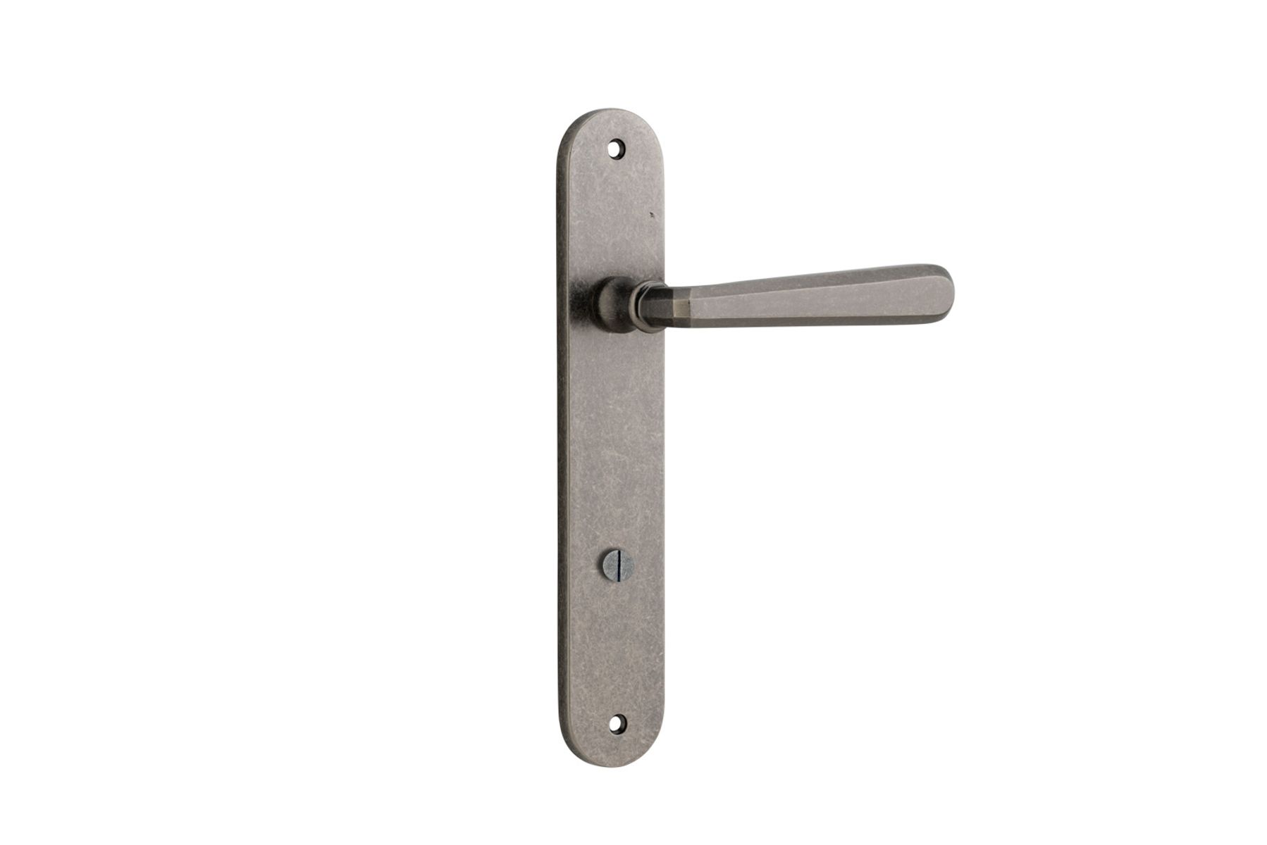 13876P85 - Copenhagen Lever - Oval Backplate - Distressed Nickel - Privacy