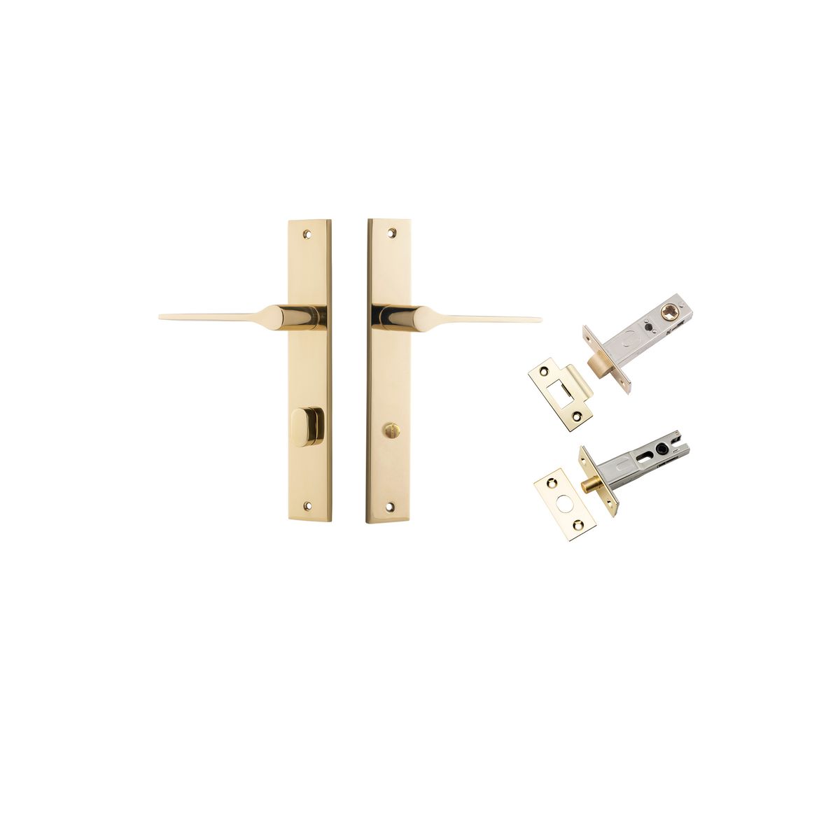 10254KPRIV60 - Como Lever - Rectangular Backplate Privacy Kit - Polished Brass - Privacy