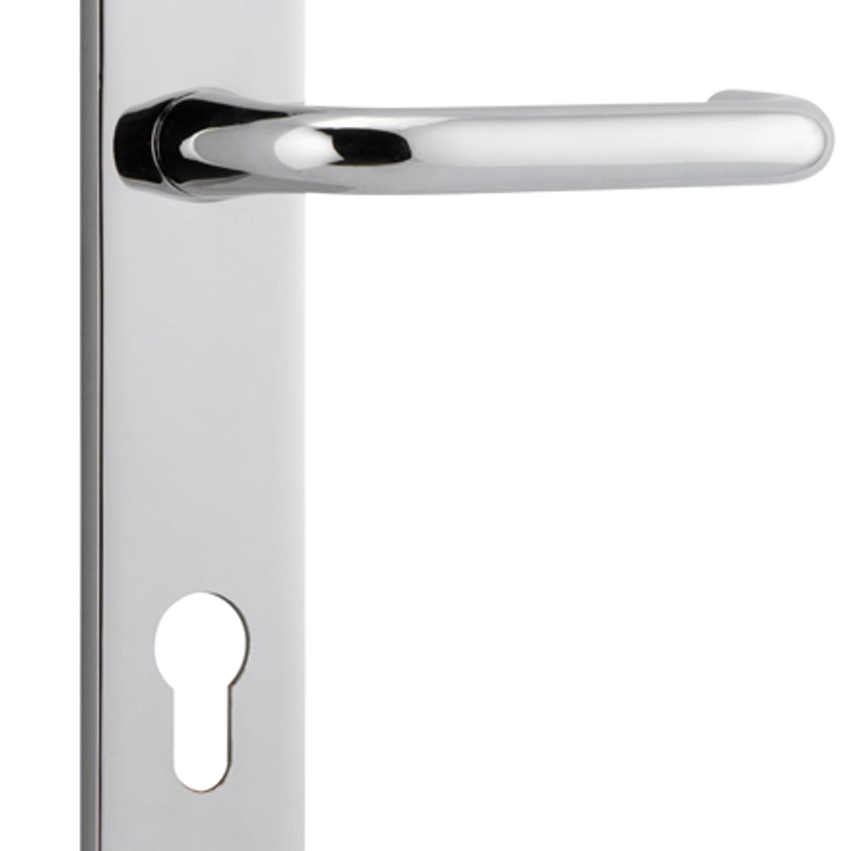 11846E85 - Oslo Lever - Oval Backplate - Polished Chrome - Entrance