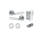 20805KENTR60KK - Copenhagen Lever - Round Rose Entrance Kit with Separate High Security Lock - Brushed Chrome - Entrance
