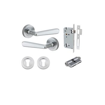 Copenhagen Lever - Round Rose Entrance Kit with Separate High Security Lock