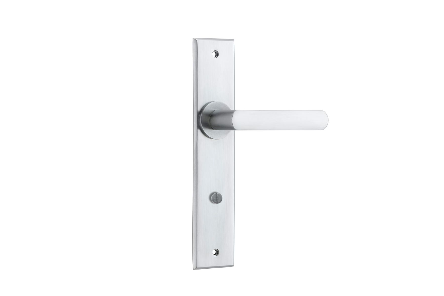 12368 - Osaka Lever - Chamfered Backplate - Brushed Chrome - Passage