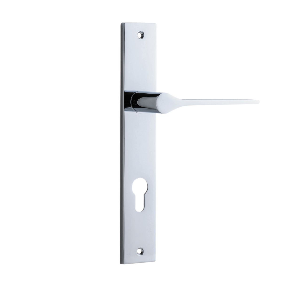 11754E85 - Como Lever - Rectangular Backplate - Polished Chrome - Entrance