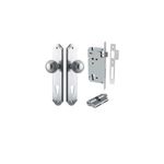12330KENTR60KK - Guildford Knob - Shouldered Backplate Entrance Kit with High Security Lock - Brushed Chrome - Entrance