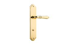 10212P85 - Sarlat Lever - Shouldered Backplate - Polished Brass - Privacy