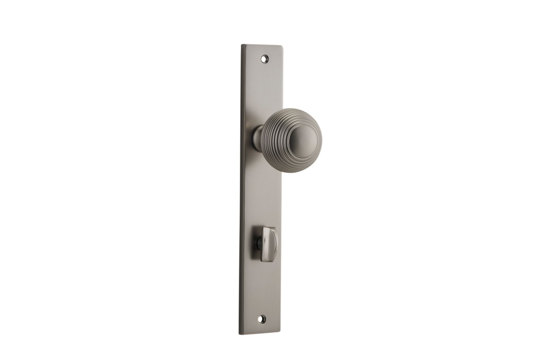 14824P85 - Guildford Knob - Rectangular Backplate - Satin Nickel - Privacy