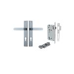 12248KENTR60KT - Bronte Lever - Rectangular Backplate Entrance Kit with High Security Lock - Brushed Chrome - Entrance