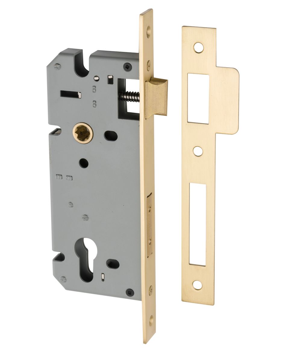 17162 - 85mm Euro Mortice Locks - 45mm Backset - Brushed Gold PVD