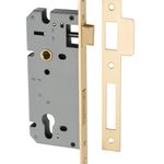 17162 - 85mm Euro Mortice Locks - 45mm Backset - Brushed Gold PVD