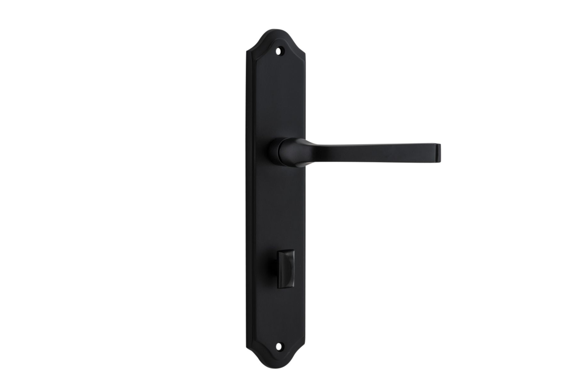 12720P85 - Annecy Lever - Shouldered Backplate - Matt Black - Privacy