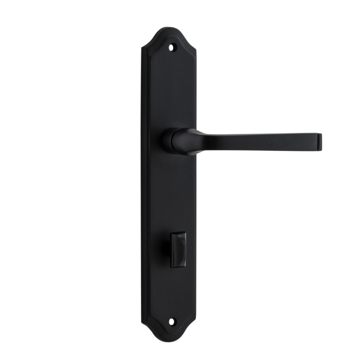 12720P85 - Annecy Lever - Shouldered Backplate - Matt Black - Privacy