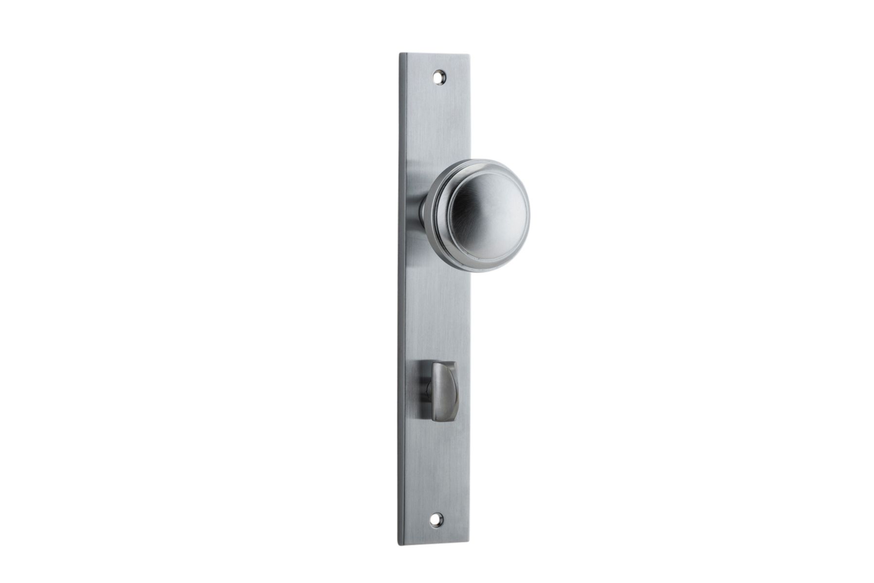12320P85 - Paddington Knob - Rectangular Backplate - Brushed Chrome - Privacy