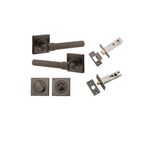21201KPRIV60 - Helsinki Lever - Square Rose Privacy Kit with Separate Privacy Turn - Signature Brass - Privacy