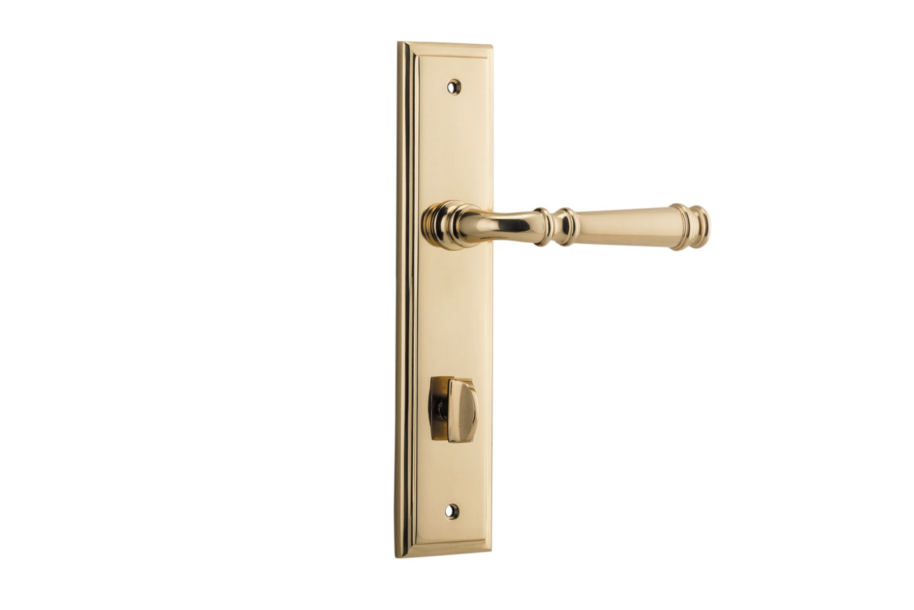 10242P85 - Verona Lever - Stepped Backplate - Polished Brass - Privacy