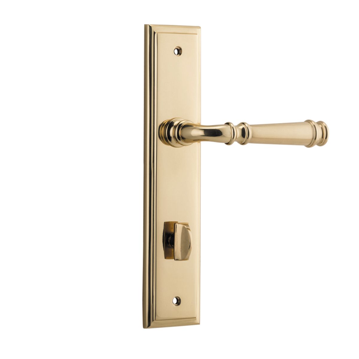 10242P85 - Verona Lever - Stepped Backplate - Polished Brass - Privacy